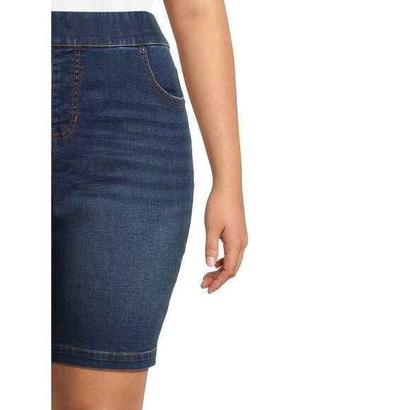 Terra & Sky Pull On Bermuda Stretch Denim Shorts High Rise Womens Plus 4X Blue - Picture 5 of 9